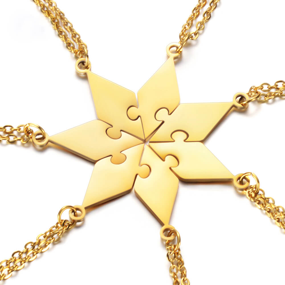 3-10 People Personalized Pizza Friendship Necklaces