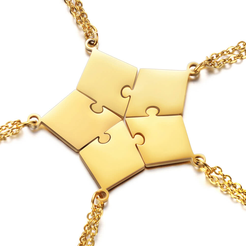 3-10 People Personalized Pizza Friendship Necklaces