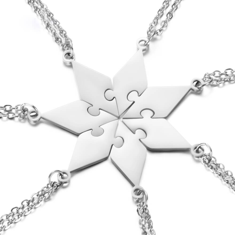 3-10 People Personalized Pizza Friendship Necklaces