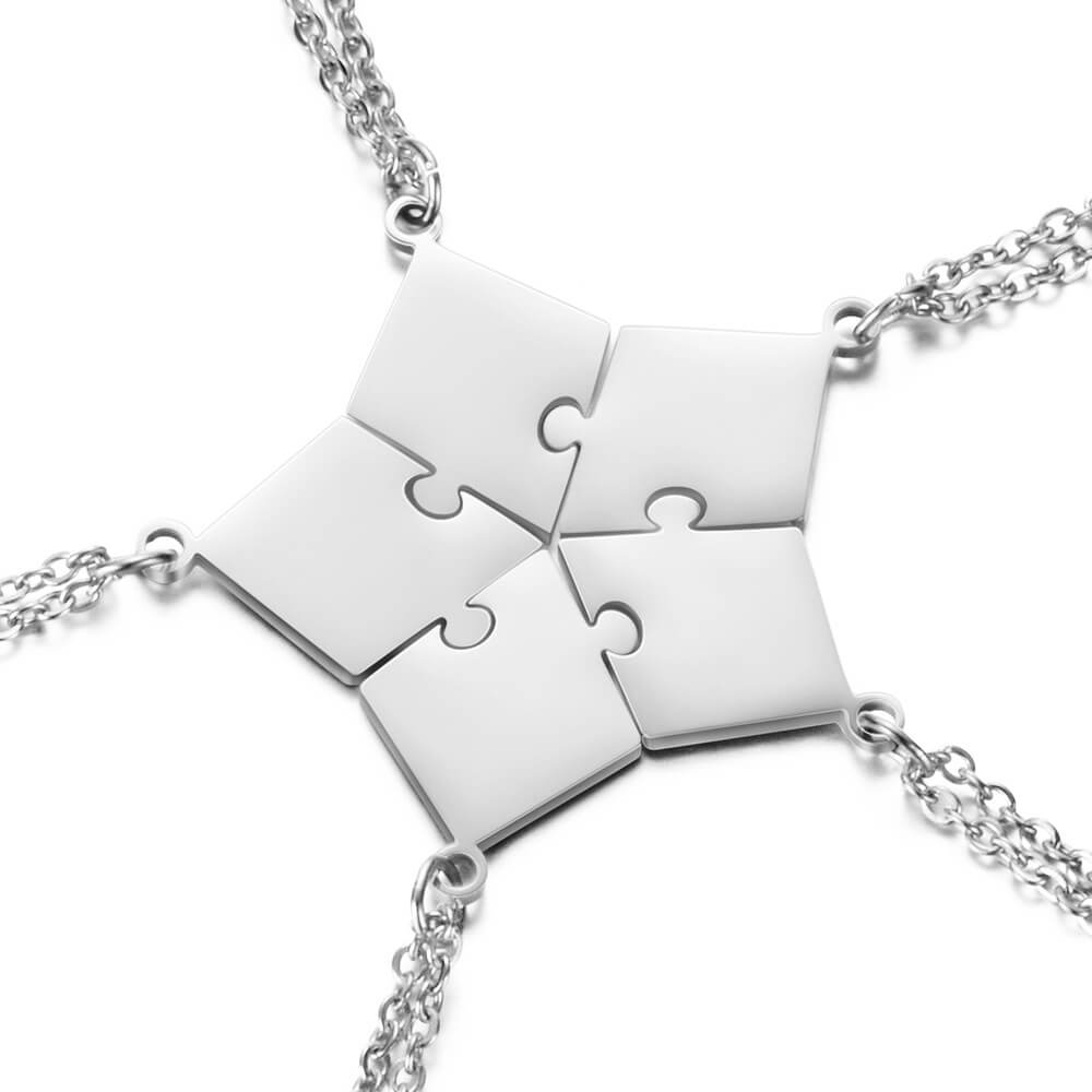 3-10 People Personalized Pizza Friendship Necklaces